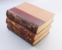 A Franklin Kézi Lexikona I-III. köt. Bp., 1911-12. Franklin Társulat. Kiadói szecessziós, aranyozott félbőrkötésekben, kopott borítókkal, a II-III. kötetek gerincei sérültek, az I. kötet címlapján ajándékozási sorokkal.