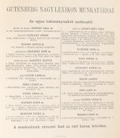 Gutenberg nagy lexikon. Minden ismeretek tára. 1-8. köt. 10 kötetben teljes! Bp., 1931-1932. Nagy Le...