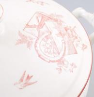 cca 1900, Nagyobb leveskínáló tál, alján pattogzással, 35x24 cm