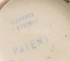 Fischer Ignác korsó, kézzel festett porcelánfajansz, kopással, jelzett "Fischer J. Budapest&quo...