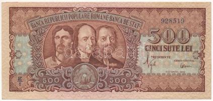 Románia 1949. 500L "E/1 928519" T:F szép papír / Romania 1949. 500 Lei "E/1 928519" C:F fine paper Krause 86.