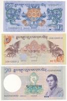 Bhután 2011-2013. 1N + 5N + 10N T:UNC-AU Bhutan 2011-2013. 1 Ngultrum + 5 Ngultrum + 10 Ngultrum C:UNC-AU Krause P#27, P#28, P#29