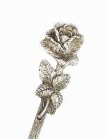 Ezüst(Ag) 6 db rózsás nyelű tortavilla, jelzett, h: 13,4 cm, nettó: 89,9 g