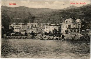 Lovran, Lovrana, Laurana; Villen am Strande / villas