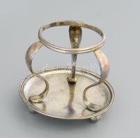 Ezüst(Ag) antik ecettartó állvány csiszolt üveg betéttel, dugón apróbb csorbák, jelzett, nettó: 81,2...