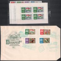 1961 Nemzetközi bélyegkiállítás I. sor és kisívsor + II. sor és kisívsor 5 db FDC-n (9.400)