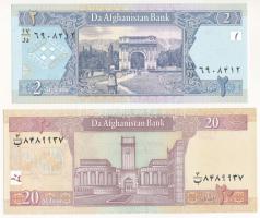 Afganisztán (1381)2002. 2A + (1387)2008. 20A T:UNC Afganistan (1381)2002. 2 Afghanis + (1387)2008. 20 Afghanis C:UNC Krause P#65a, P#68c