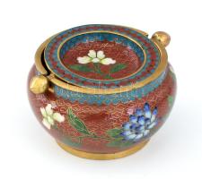 Zománcozott réz hamuzó, d: 9 cm