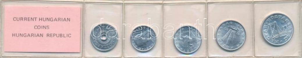 1990. 2f-50f Al (5xklf) fillér forgalmi sor fóliatokban T:UNC Adamo FO23