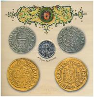 2008. 1Ft-100Ft (7xklf) + Mátyás denár Ag fantáziaverete (10g/0.999/27mm) "Reneszánsz emlékév&q...