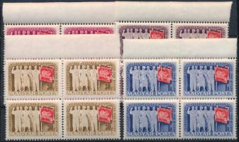 1949 Szakszervezet sor ívszéli négyestömbökben (12.000) / Mi 1041-1044 blocks of 4