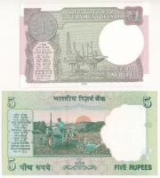 India 2011. 5R + 2016. 1R T:UNC
India 2011. 5 Rupees + 2016. 1 Rupee C:UNC
Krause P#94A, P#117