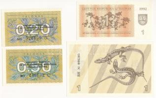 Litvánia 1991-1992. 0,20T - 1T (4xklf) T:UNC,AU Lithuania 1991-1992. 0,20 Talonas - 1 Talonas (4xdiff) C:UNC,AU