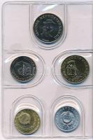 1986. 2f-20Ft (10xklf) forgalmi sor, "Magyar Népköztársaság - forgalmi érméi" feliratú kék...