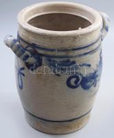 Hűtőedény, cca 19. sz. vége, osztrák vagy német, sómázas kőedény, lepattanással, m: 25,5 cm