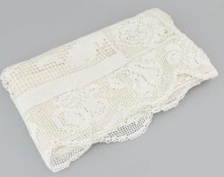 Erdélyi függöny, len szálhúzás, kézi horgolás, 200x140 cm