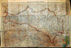 Régi nagyméretű Osztrák-Magyar monarchia térkép Galíciával és Észak-Magyarorszggal