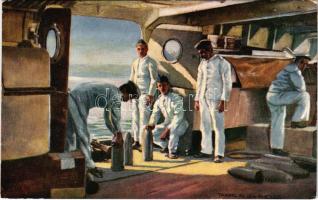 Taking in 12 in shells. Hearts of oak Series III. Raphael Tuck &amp; Sons "Oilette" 9080. (EK)