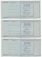 ~1980. 3db "OTP" bankjegyszalag 100db 20Ft-os bankjegyről