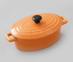 Fedeles májsütő edény, jelzett, hibátlan, h: 14 cm