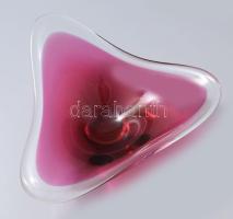 Chribska cseh színezett kínáló, jelzés nélkül, 28x28 cm