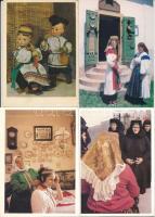 21 db MODERN népviseletes motívum képeslap / 21 modern folklore motive postcards