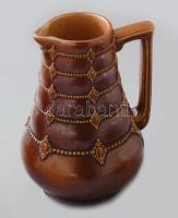 cca 1910, Carl Mehlem für R. Merkelbach szecessziós kőedény kancsó, jelzett, alján lepattanással, m: 25 cm