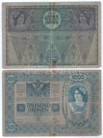 1902. 1000K piros "MAGYARORSZÁG" felülbélyegzéssel + Ausztria 1918. 10.000K vízszintes &qu...