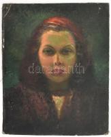 Jelzés nélkül, feltehetően XX. sz. eleje-közepe: Női arckép. Olaj, vászon, kartonra kasírozva. 51x41...