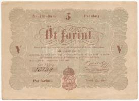 1848. 5Ft "Kossuth bankó" barna nyomat , "AH:g 15139" T:F Adamo G109A