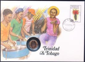 Trinidad és Tobago 1972. 1c bélyeges érmés borítékon T:2