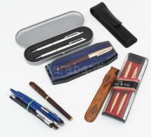 Zacskónyi régebbi toll és tolltartó bőrtok tétel.