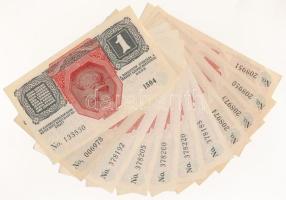 1916. 1K (11db) közte 9db felülbélyegzés nélkül, illetve sorszámkövető pár és közeli sorszámok T:AU,...