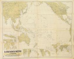 1941 A Csendes-óceán térképe, 1:25 000 000, kiadja: M. Kir. Térképészeti Intézet, 62×92 cm