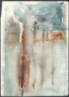 Somlai Vilma (1938-2007): Színes táj. Akvarell, papír, jelzés nélkül, a hátoldalán a művész pecsétjével, 29×41 cm