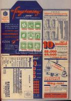 1940 Siker osztálysorsjáték reklámnyomtatvány 9 db "szerencsebélyeggel"