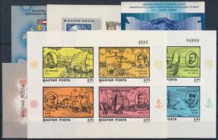 6 klf vágott blokk, közte azonos sorszámú pár (40.500) / imperforate blocks