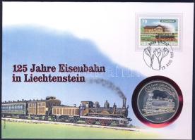 Liechtenstein 1997. 5€ "Liechtensteini vasút" bélyeges érmés borítékon alkalmi bélyegzéssel, ismertetővel T:1