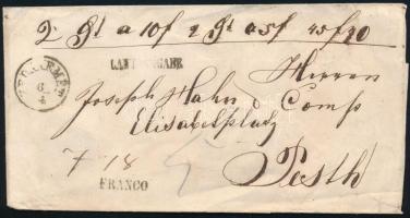 ~1855 Insured cover "KECSKEMÉT" + "FRANCO" + "LAUT ANGABE" - Pesth, ~1855 Pénzeslevél "KECSKEMÉT" + "FRANCO" + "LAUT ANGABE" - Pesth