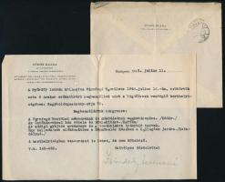 1942 Bp., Zsindelyné Tüdős Klára (1895-1980) emlékiratíró, ruha- és jelmeztervező, filmrendező, forgatókönyvíró, néprajzkutató autográf aláírással ellátott, gépelt levele, Szabó Imre, az Exodus kiadó igazgatója részére, fejléces papíron, borítékkal