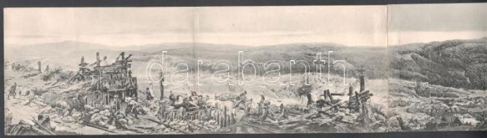 cca 1910 A magyarok bejövetele, Feszty Árpád körképe, fekete-fehér leporelló, magyar és német nyelvű...