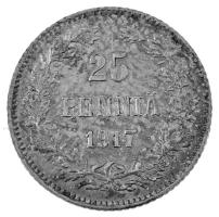 Finnország 1917. 25p Ag T:XF-VF, patina Finland 1917. 25 Pennia Ag C:XF-VF, patina Krause KM#19