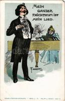 Mein ganzer Reichthum ist mein Lied. Wiener Künstler-Postkarte Serie LI-2. Philipp &amp; Kramer / opera singer litho s: F. Gareis jun. (EK)