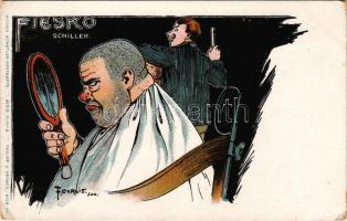 Fiesko. Schiller. Wiener Künstler-Postkarte Serie XLVII-3. Philipp &amp; Kramer / mistake, humour litho s: F. Gareis jun. (EB)