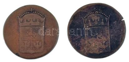 Csehország / Történelmi tartomány 1781A + 1782A 1gr Cu (2xklf) T:F, patina, repedés Bohemia 1781A + 1782A 1 Gröschl Cu (2xdiff) C:F, patina, crack Krause KM#818