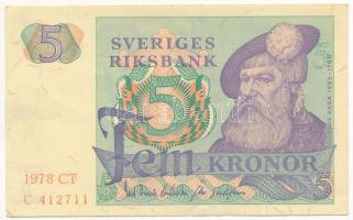 Svédország 1978. 5K "C 412711" T:F szép papír Sweden 1978. 5 Kronor "C 412711" C:F fine paper