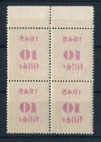 1945 Kisegítő portó 10f/30f pár az ívszélen foglyuk kimaradással, a felülnyomat gépszínátnyomatával