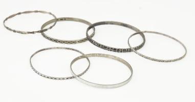 6 darab ezüst (Ag) karkötő, jelzett, 48g