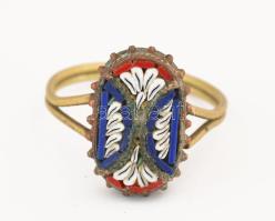 Murano régi mikromozaik gyűrű, m:53, mikromozaik h: 1,5 cm