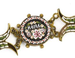 Murano régi mikromozaik ékszer szett, karkötő és fülbevaló pár